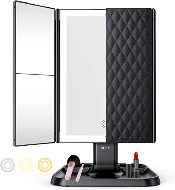 Trifold Make-up Spiegel met LED verlichting