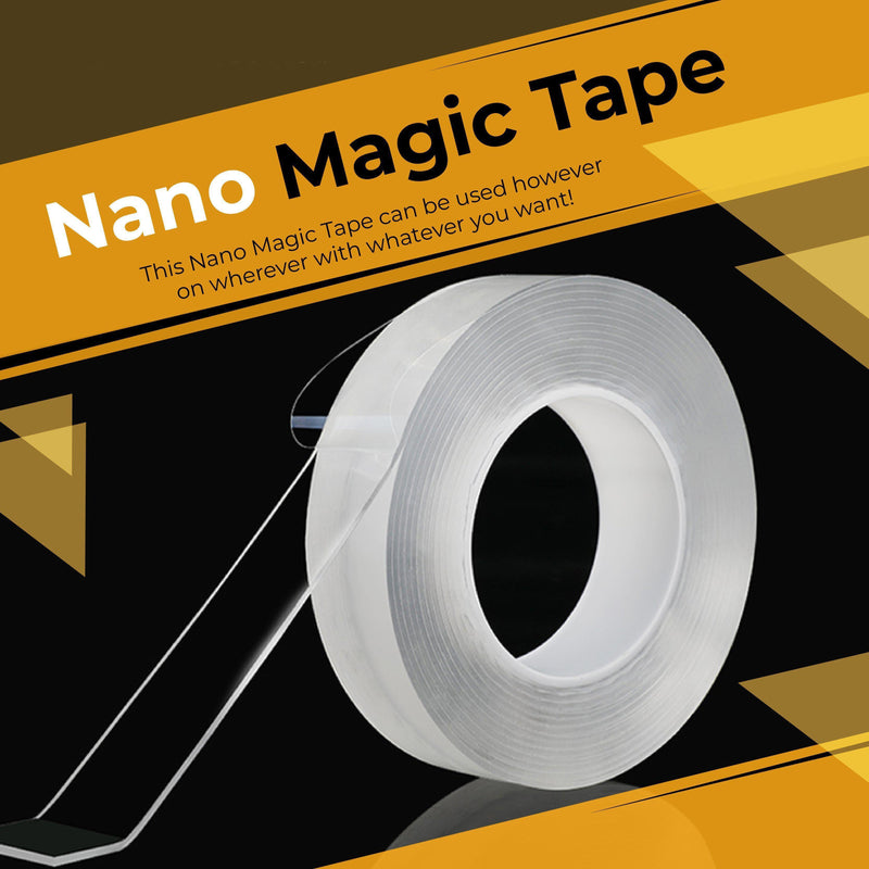 Dubbelzijdig plakband, transparant, multifunctioneel, kan na het wassen en drogen met water worden hergebruikt, niet-markerende nano-tape kan worden gebruikt voor glas, tapijt (3 m x 2 cm Dubbelzijdig plakband, transparant, multifunctioneel, kan na het wassen en drogen met water worden hergebruikt, niet-markerende nano-tape kan worden gebruikt voor glas, tapijt (3 m x 2 cm